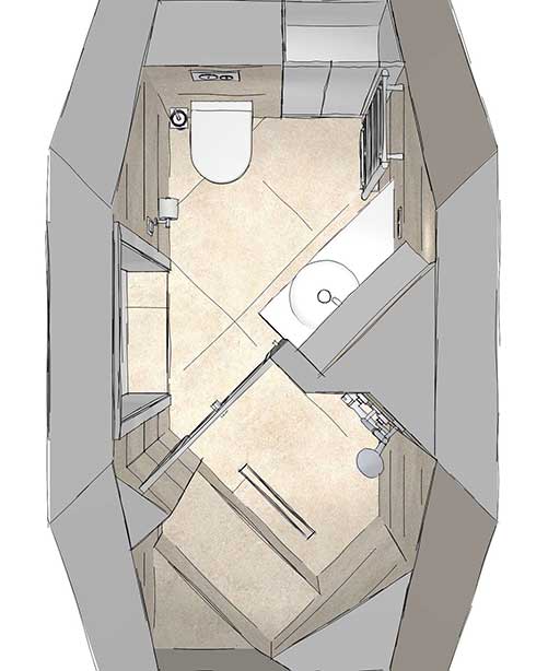 Grondplan renovatie kleine badkamer Grondplan renovatie kleine badkamer